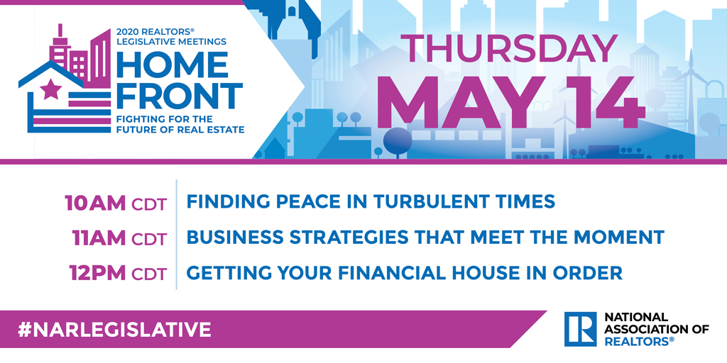 Join us at 10am CDT as we live stream day three of the 2020 REALTORS® Legislative Meetings ow.ly/KYcd50zF79m #NARLegislative