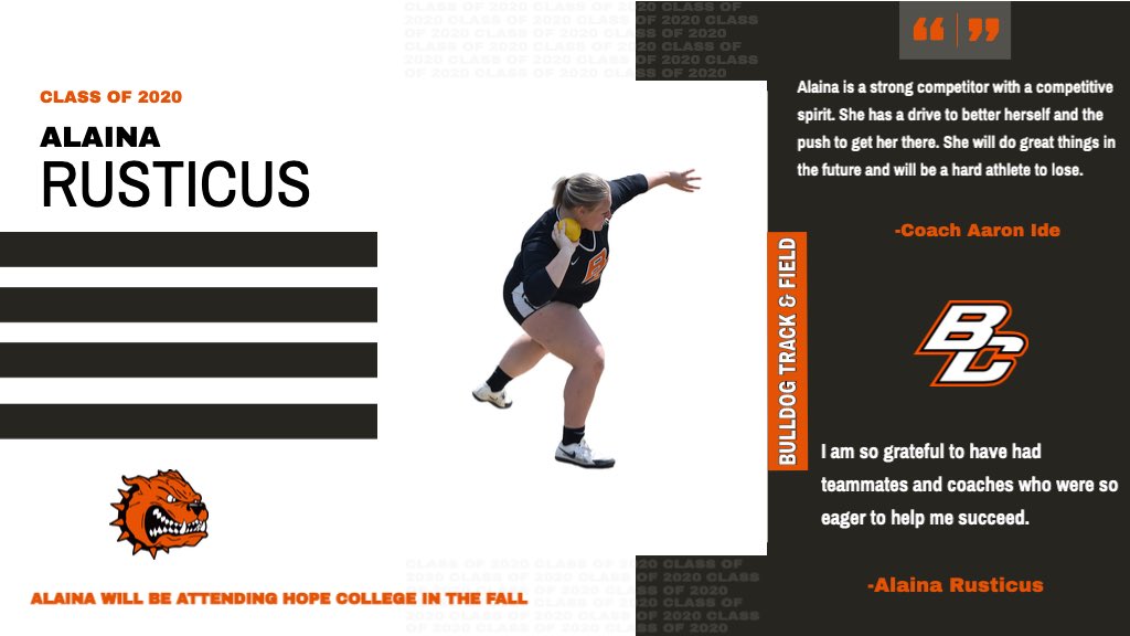 Today’s first #SeniorSpotlight features Alaina Rusticus from <a href="/bcbulldogstf/">Byron Center Bulldogs Track and Field</a> #GoDAWGS