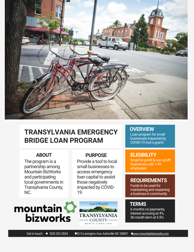Transylvania County announces the launch of the Transylvania Emergency Bridge Loan Program . This new tool is designed to serve area small businesses. conta.cc/3byb5ky