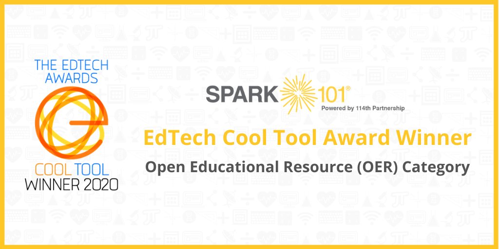 Spark101STEM's tweet photo. We are honored to announce that #Spark101 won a prestigious EdTech Cool Tool Award in the Open Educational Resources category!
Thank you @edtechdigest for the recognition & congratulations to all of the finalists & winners! https://t.co/N6KYuKjS19 #EdTechAwards #STEMeducation https://t.co/rPVnGC3O4L