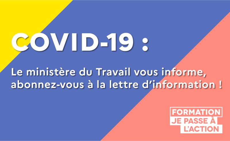 cariforefpaca's tweet photo. #Formation je passe à l’#action Acteurs du champ #emploiformation, publics, employeurs, services #RH, abonnez-vous à la Lettre d'information du #ministère du Travail. En raison de la crise sanitaire son contenu est consacré au COVID-19. Consulter la Lettre https://t.co/K1qvBbDWYP https://t.co/RBfGeNzqoZ