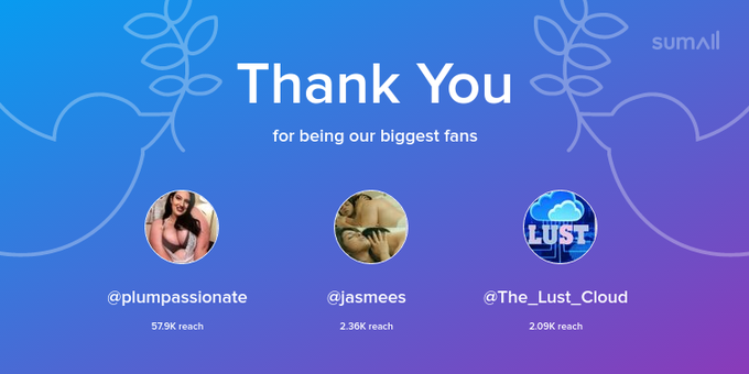 Our biggest fans this week: plumpassionate, jasmees, The_Lust_Cloud. Thank you! via https://t.co/7jmtaMvHaC<a href="/tag/power"class="tags"><span>#power</span></a>