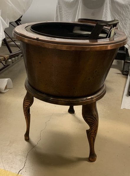 TheDurhamMuseum's tweet photo. Did you guess correctly to our #WhatIsItWednesday? This item is a kettle used for frying potato slices, turning them into one of America's favorite snacks, potato chips! It was used when #KittyClover, a local potato chip manufacturer, first began operations on Sept 6, 1932. https://t.co/DU9ecjGp3l
