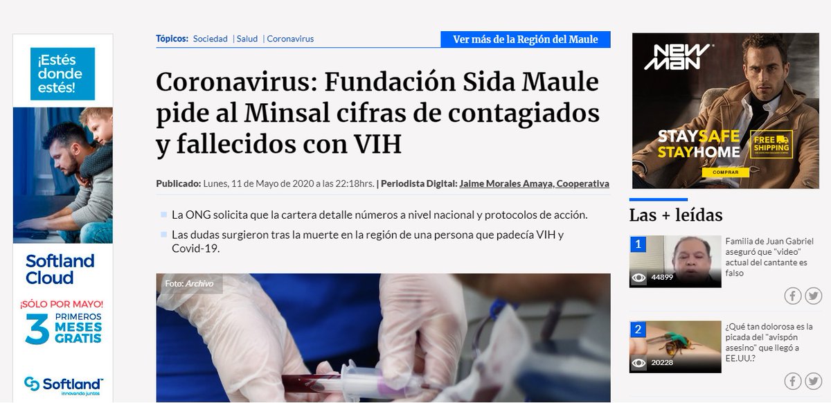 sidamaule's tweet photo. Las dudas de ONG @sidamaule surgieron tras la muerte en la región de 1 persona que padecía VIH y Covid-19. Por ello solicitan que @ministeriosalud @pdaza detalle números a nivel nacional y protocolos de acción, cc @OnusidaLatina @CesrNunez @PNUDChile @opsomschile @elchedelosgay https://t.co/fIhPJn6WiH