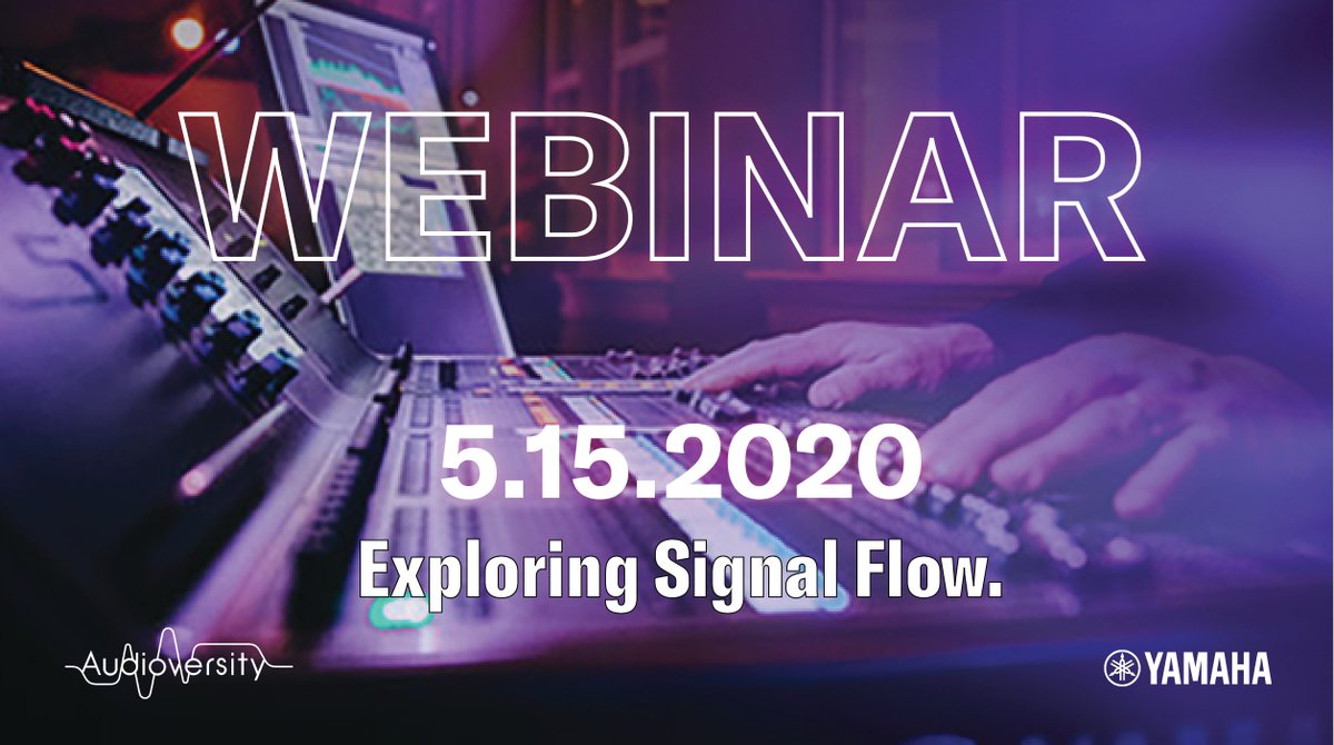 YamahaCommAudio's tweet photo. Please join us on 5/15/2020 for "Mixing for Live and Streaming Pt. 2" - Exploring Signal Flow. #yamaha #yamahaproaudio #Audioversity #yamahaconsoletraining
https://t.co/RcPCPRCwcO https://t.co/KypAoypIeW