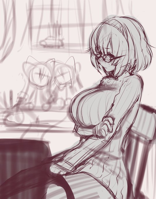 ラフをサクッと書きたくて色々書き方を試してる 