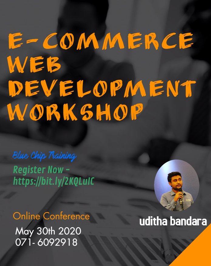 BluechipT's tweet photo. E- Commerce Web Development Workshop Sri Lanka ...
https://t.co/Ppy11ae9Yp #ecommerce #ecommercewebsite #workshop #workshowlive #onlineshopping #COVID19 #Singapore #SriLanka #Colombo #BluechipT https://t.co/zM8v35400U