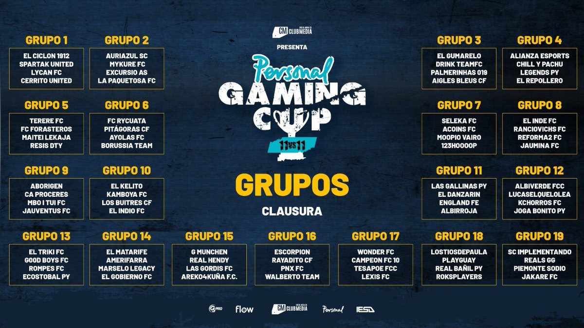 IESAFIFApy's tweet photo. 🔺 Se sortearon los 19 grupos del Clausura de la #PersonalGamingCup 🏆 que ya comienza y lo vas a vivir por la pantalla de #IESATV 🖥 de la mano de @JuanmaViera27 e invitados. 

🗓 Jueves 14 de Mayo, 21:00hs
👉🏼 https://t.co/0RYrqkC0L5 https://t.co/zjjCdnrX4r