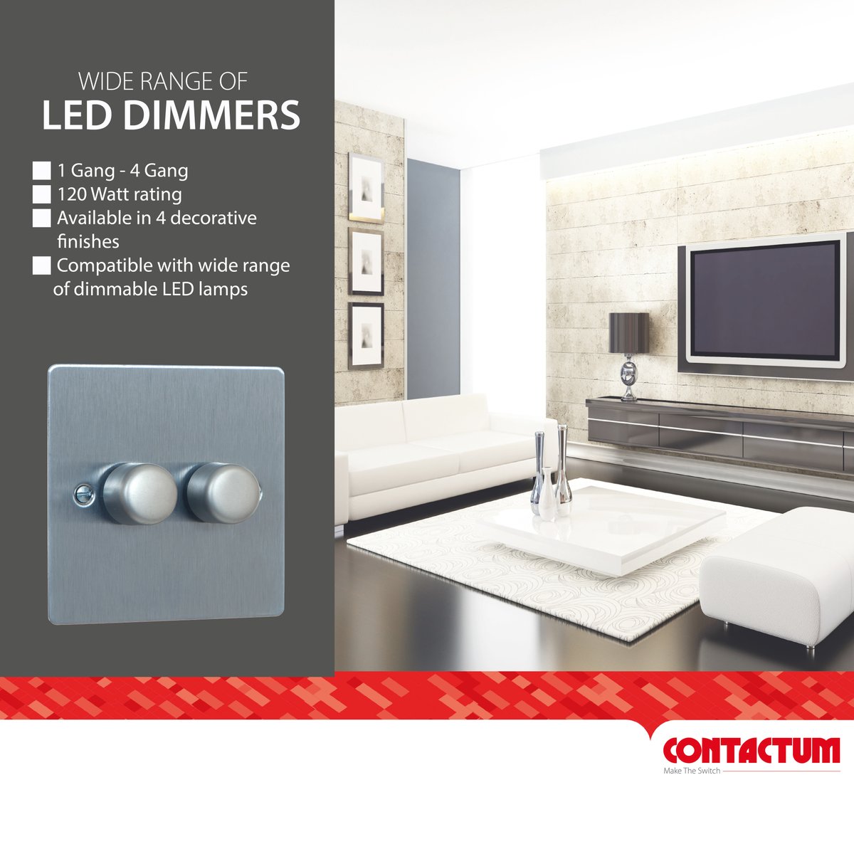 Contactumltd's tweet image. LED Dimmers now available in Moulded &amp;amp; Decorative Wiring Accessories, including Brushed Steel, Polished Steel, Brushed Brass and Polished Brass Finish.

Check out our Decorative brochure below:
ow.ly/ZN5S50zE0TJ

#Contactumltd #Dimmers #leddimmers #Electrician #Sparkylife