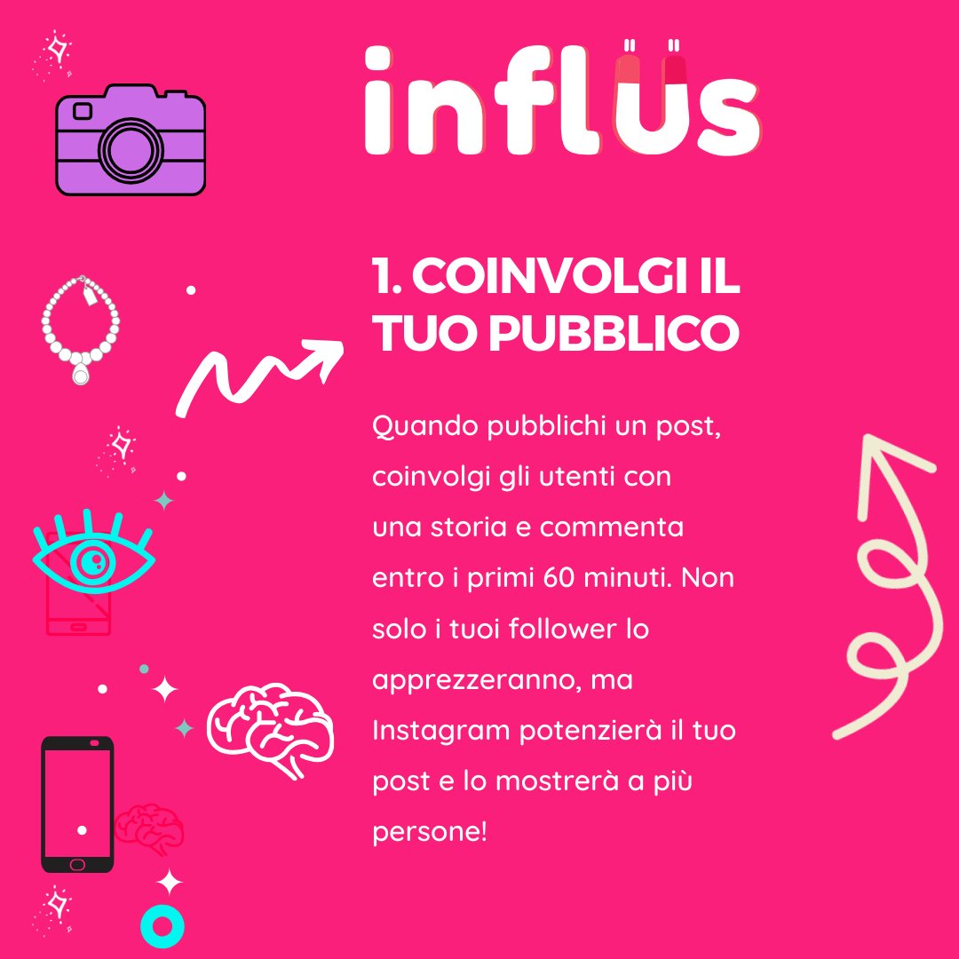 Influs_it's tweet photo. Si sa, Instagram alle volte è davvero pazzerello e cambia i suoi algoritmi molto spesso: ecco alcuni consigli per raggiungere (o mantenere) un engagement alto sul tuo profilo💪🏻⁠

#influs #InfluencerMarketing #Influencer #Instagram https://t.co/8oUzWf8tTP