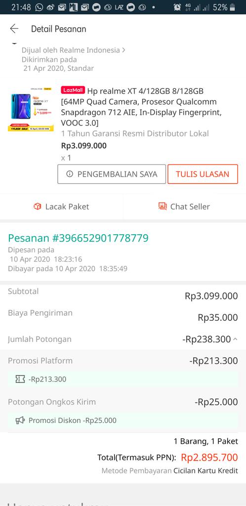 Sofian_Chen's tweet photo. @LazadaIDCare selamat pagi kak.
Mau tanya.pembelian saya no.396652901778779 menggunakan KartuKredit maybank dgn metode cicilan.
Ini sudah 1bln knp blm diubah ke cicilan &amp; tagihan tertagih penuh y?Mohon dibantu utk followup ke team terkait kak.terima kasih https://t.co/Z43rbyclwQ https://t.co/Pr0bzlBc4R