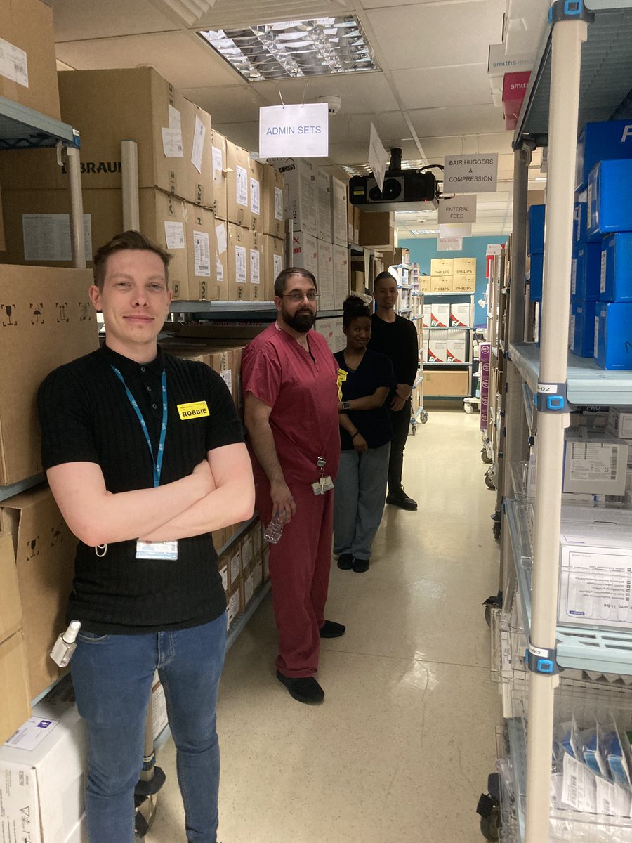 piajlarsen's tweet photo. This is Robbie, Alex, Chiante &amp; Chris. They are in my team. They have set up &amp; managed this store for Critical Care @uclh I went to visit them today to thank them &amp; I was so impressed. They have had a huge job to do &amp; they’ve been smashing it. 🙌👏#supplychain @HCSAprocurement https://t.co/3iXT47HLzY
