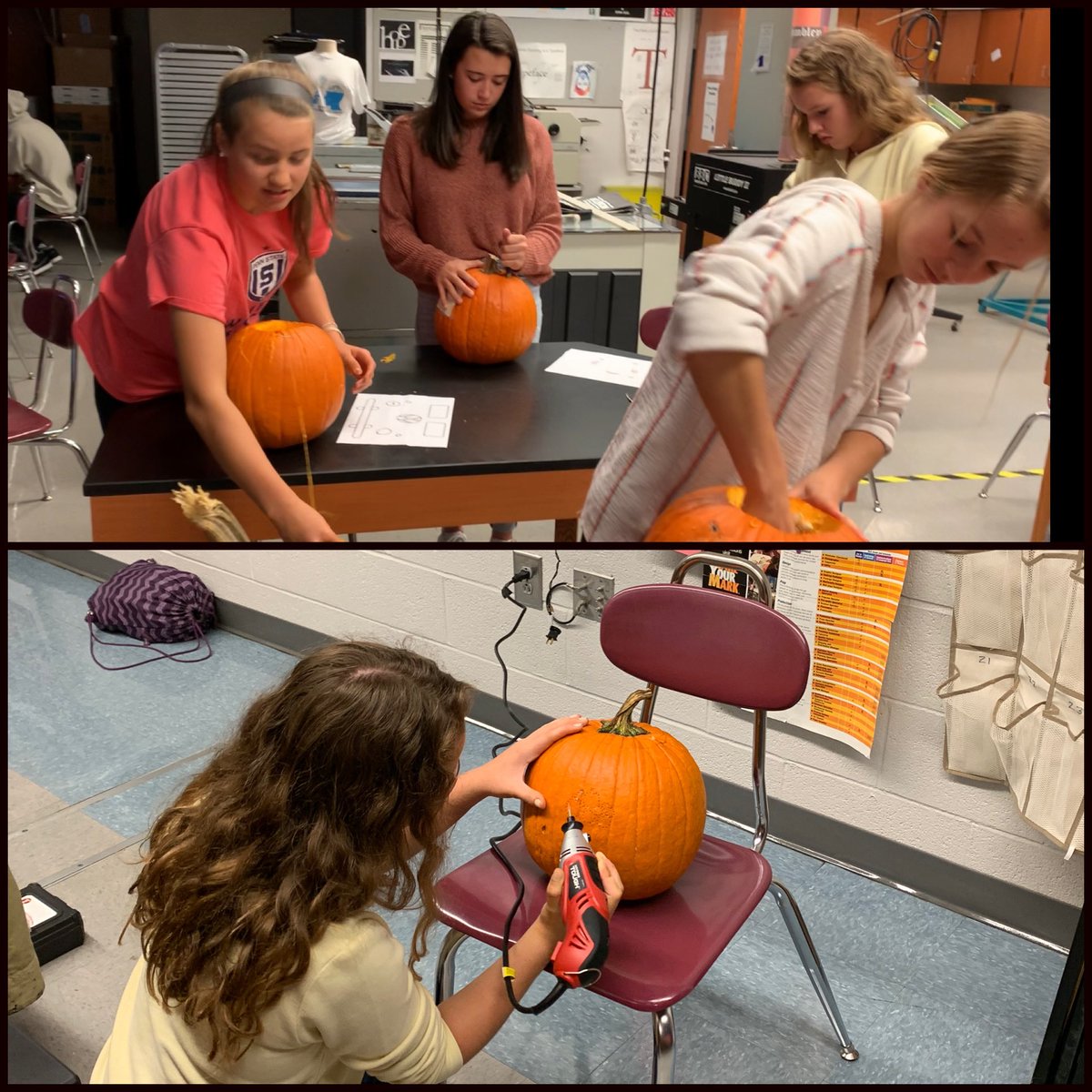 MrsKaseySmith's tweet photo. Today’s throwback goes to my #graphics1 class and a messy lesson on elements of design #WarriorWay #GASDisGreat #MissMyWarriors https://t.co/RwutTICP4K