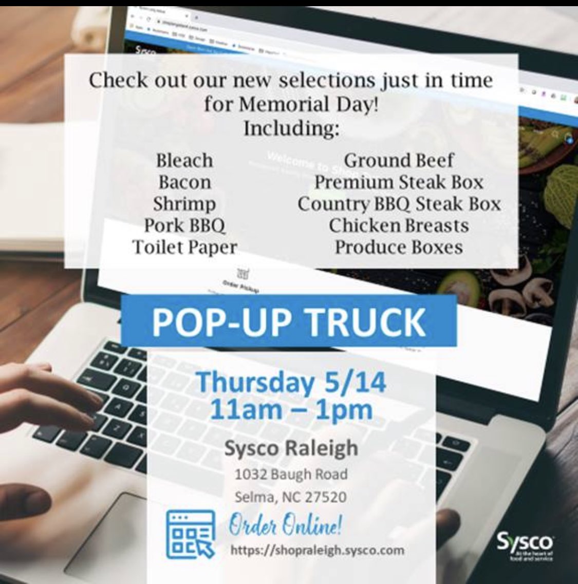 SyscoRaleigh's tweet photo. Stock up for Memorial Day!        https://t.co/E7tGLnUJv8 https://t.co/prdYWlNZV5