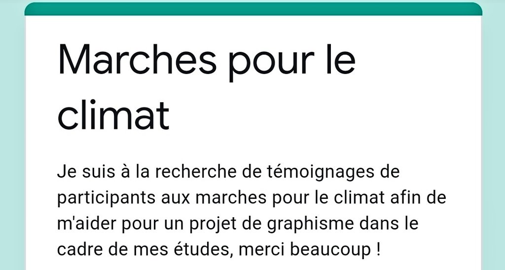 YouthClimate36's tweet photo. Vous avez déjà participé à une marche pour le climat ? Si c'est le cas, prenez 3 minutes pour remplir ce court formulaire, il servira dans le cadre d'un projet scolaire ! On compte sur vous 👀💚
➡️ https://t.co/NIjII0IkFo https://t.co/481R7UCqgw