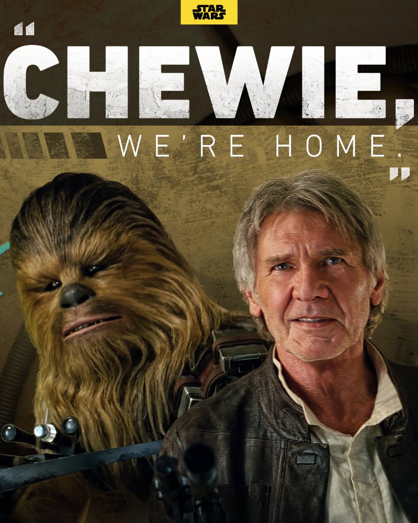 Our favorite scoundrel and the most loyal co-pilot in the galaxy. What’s your favorite quote from #TheForceAwakens?