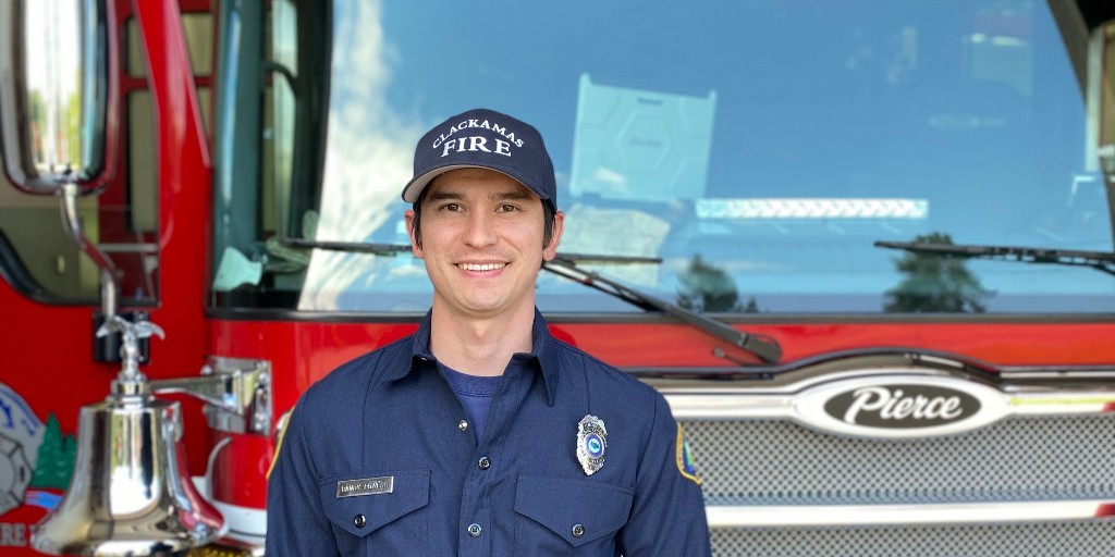 clackamasfire's tweet photo. Congratulations to Clackamas Fire's newly promoted Apparatus Operator, Randy Powers. He is assigned to East Battalion at Pleasant Valley Station 7 in Happy Valley. #promotion #apparatusoperator #firedepartment #fire #paramedic #firerescue #fireservice https://t.co/cd3pIb6UR7