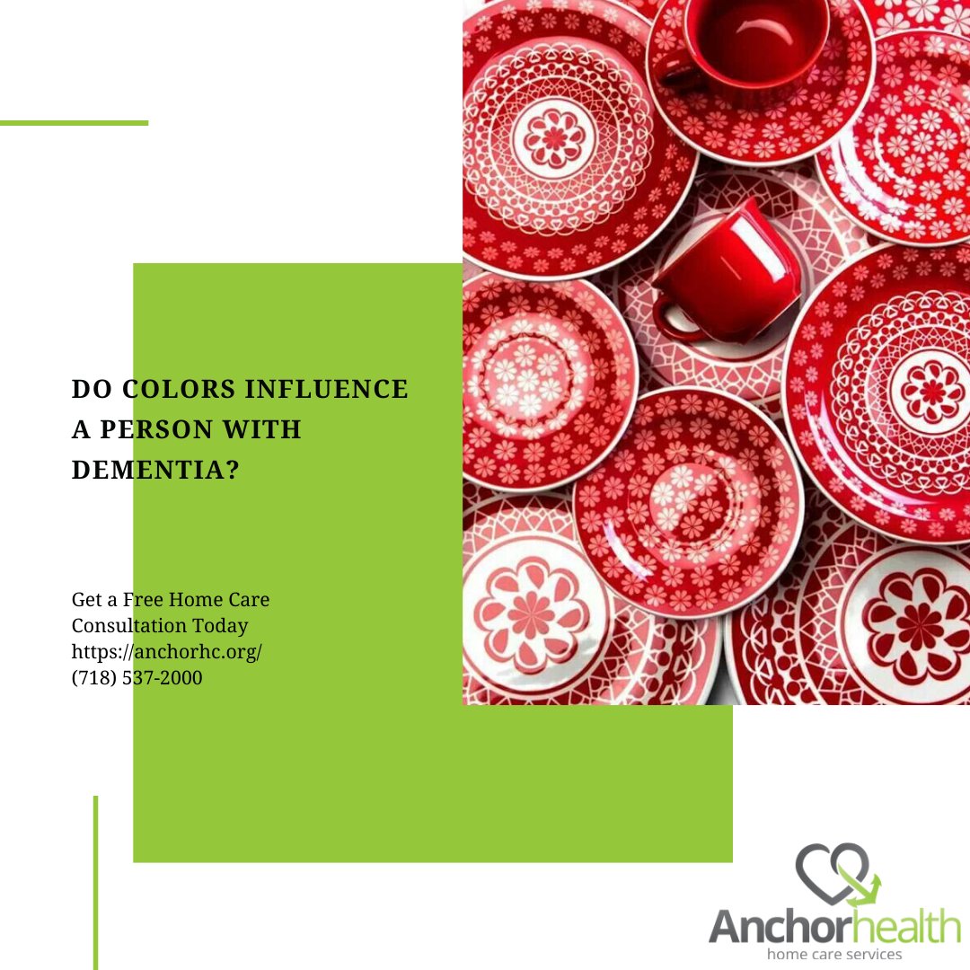 Studies say that color preferences for individuals with #dementia are red, blue and green.

Boston University designed the “red plate study.” According to their research seniors with advanced #Alzheimers would eat more food from red plates than they did from white ones.