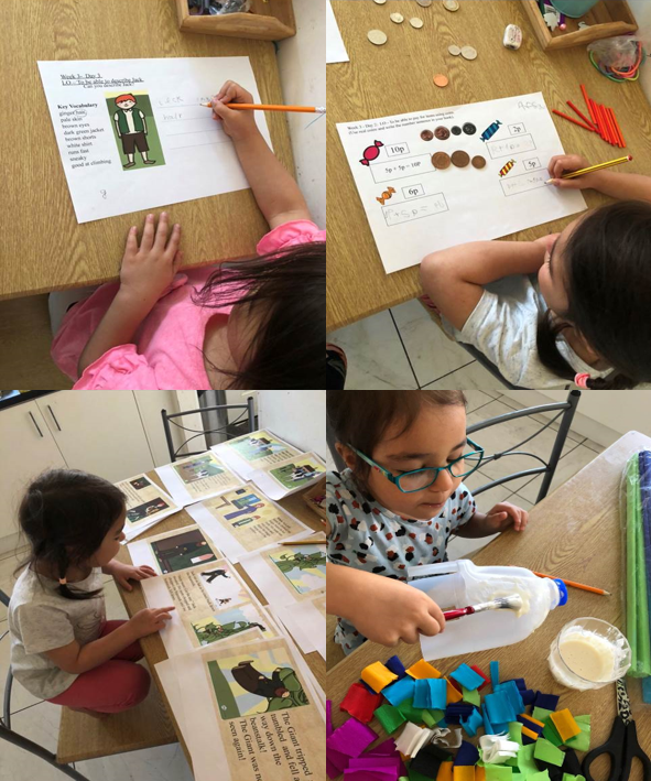 olive__preston's tweet photo. Home learning in action by our Reception children Fatima and Afsa! Wow! So proud of you for working hard and your writing is amazing! Well done and keep up the fabulous work! #ContinuousProvisionAtHome #EYFSCurriculum #ReadingRockets #ConcreteResources #Art #Ambition #WeAreSTAR https://t.co/LRobOweE2U