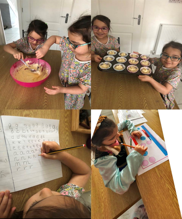 olive__preston's tweet photo. Home learning in action by our Reception children Fatima and Afsa! Wow! So proud of you for working hard and your writing is amazing! Well done and keep up the fabulous work! #ContinuousProvisionAtHome #EYFSCurriculum #ReadingRockets #ConcreteResources #Art #Ambition #WeAreSTAR https://t.co/LRobOweE2U