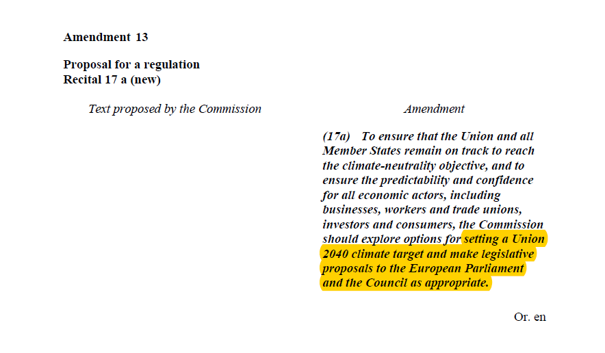 Sixthly, the draft calls for something that has hardly been discussed so far: A 2040 target that should be adopted in 2025 and in the range of 80-85%  #EUClimateLaw [6/n]