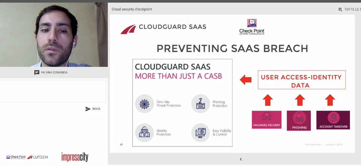 impresacity's tweet photo. #AprovadiCloud Dopo aver approfondito il tema della sicurezza delle applicazioni in #cloud #SaaS con #ivanroattino @LutechGroup e #marcosorrenti @CheckPointItaly appuntamento al prossimo 26 maggio: si parlerà di sicurezza, governance e visibilità nel #cloudpubblico. Stay tuned! https://t.co/H8UXTXyxOL