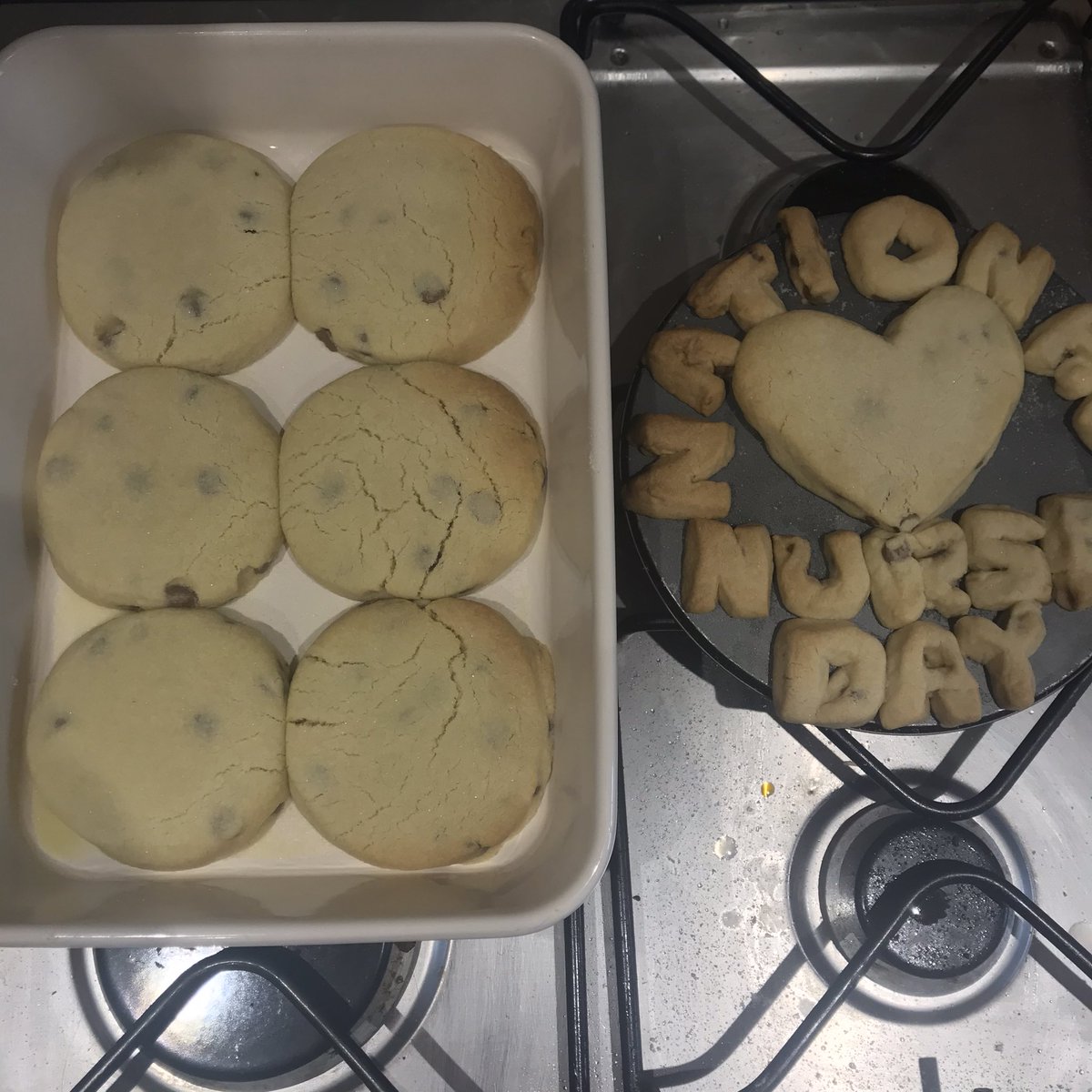 KayLinaker's tweet image. Obi’s shortbread in dedication of #NationalNurseDay (with help from Mum for the letters) @KingsfieldSch