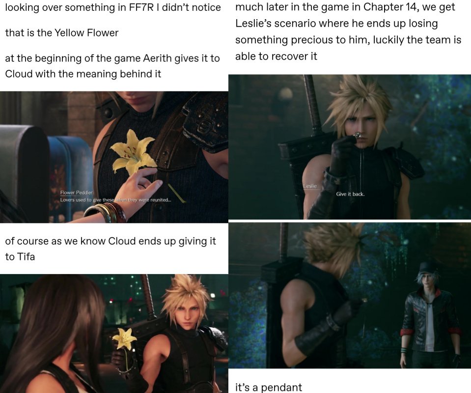 Deguon A Small Detail In Ff7r I Noticed Regarding The Yellow Flower Cloti T Co Dlzttaksvf Twitter