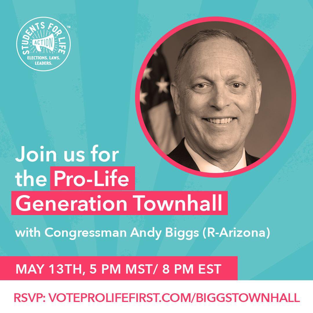 ProLifePHX's tweet photo. Tomorrow: @SFLaction is hosting a pro-life townhall with Congressman @RepAndyBiggsAZ! RSVP: https://t.co/2jx0IHrxYf https://t.co/SFdvc6jJDI