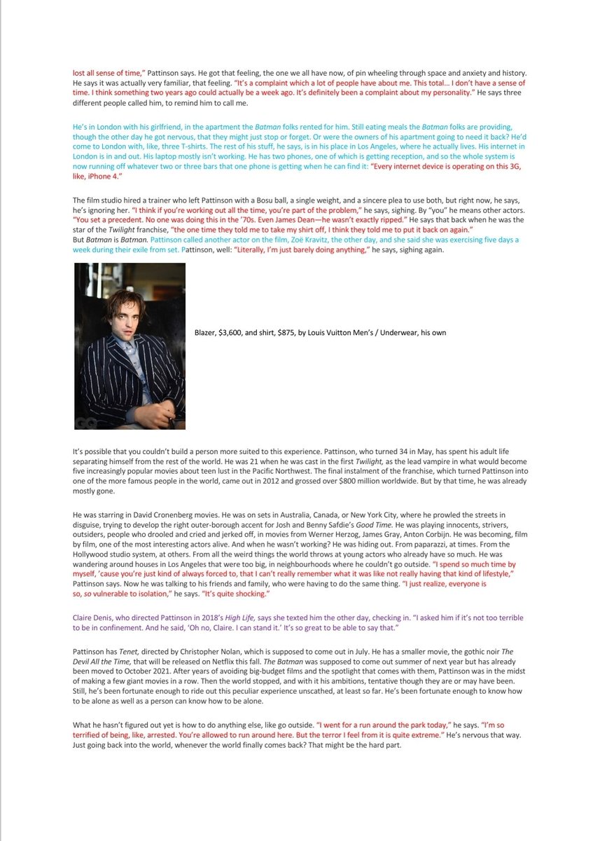 Robert Pattinson talks to  @GQMagazine (June-July 2020) #RobertPattinson  #GQ Interview: 10 Pages 1/3