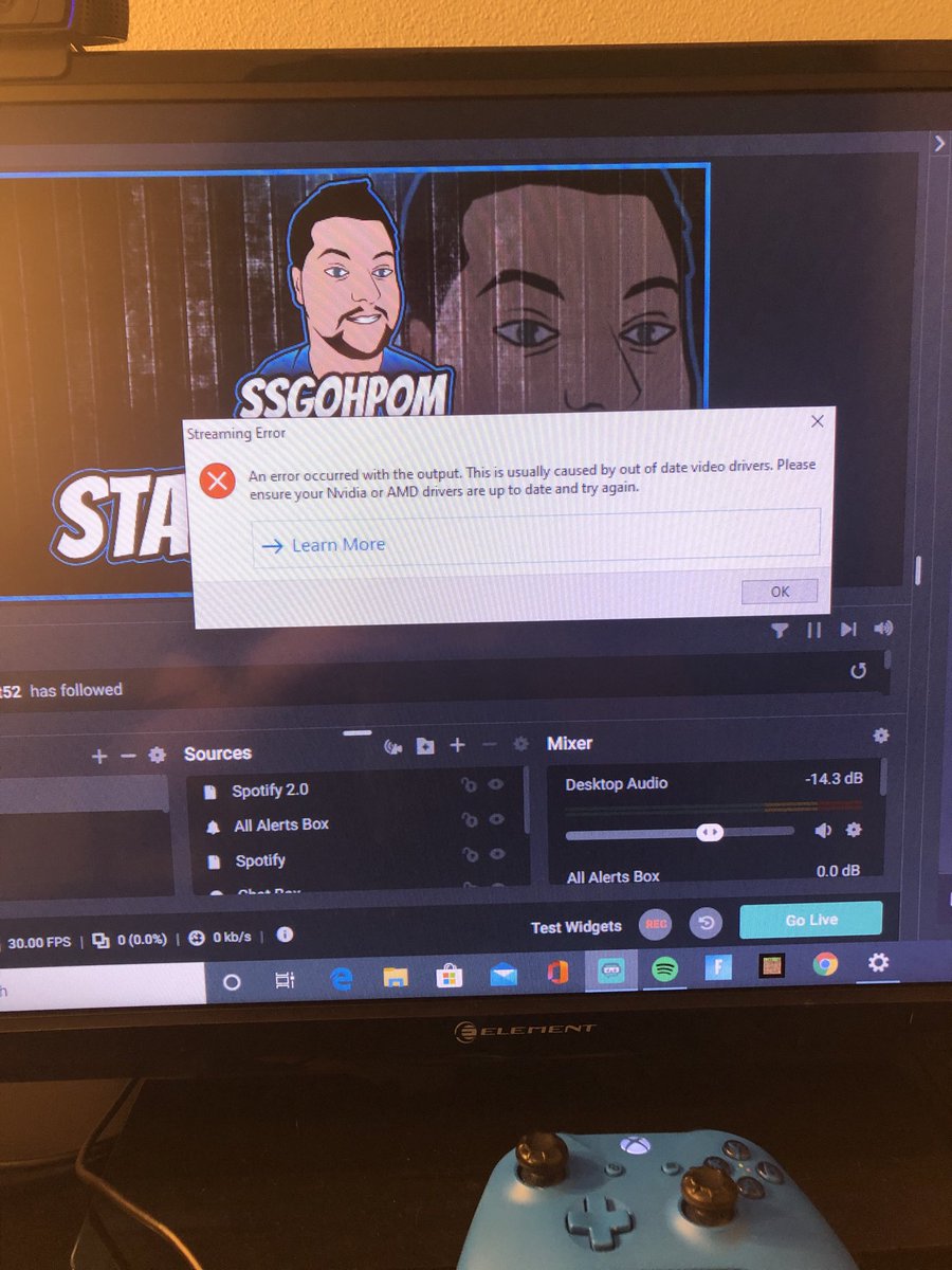 Gohpom1's tweet image. Anyone else have this issue when going live? I just got a new pc and updated everything. It worked yesterday. Any tips!? #pcprobs #Streamdelay