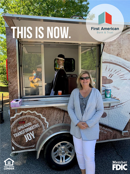 FABTIsHere's tweet photo. If we’ve learned anything through the process of finding a “new normal”, it’s there is still joy to share!  Thank you Java Joy Athens for bringing the joy wherever we are!  #thinkfirstsupportlocal #communitystrong #standingwithyou @FABTIsHere  @javajoy.athens https://t.co/4w0PMATWQA