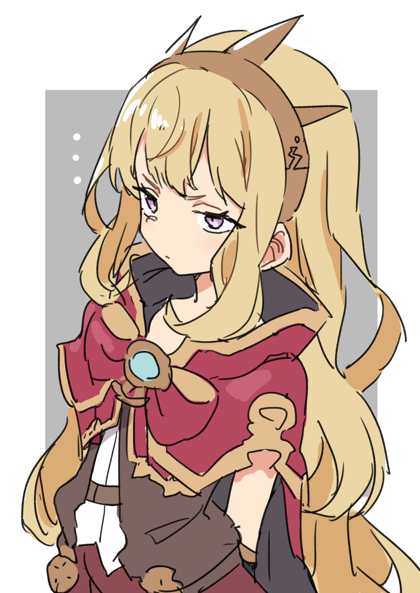cagliostro (granblue fantasy) 1girl long hair solo blonde hair purple eyes cape skirt  illustration images