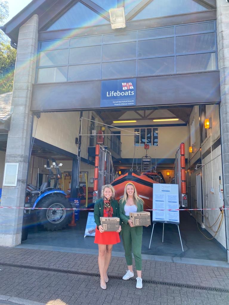 bcbin's tweet photo. Gabriella and Issy Howell from BCB International visited the Royal National Lifeboat Insitution in Cardiff this afternoon to donate a supply of our Dr Brown’s Hand Sanitisers. Thank you to this wonderful charity for everything you do! #BCBSavingLives https://t.co/Jvv8IndXW3