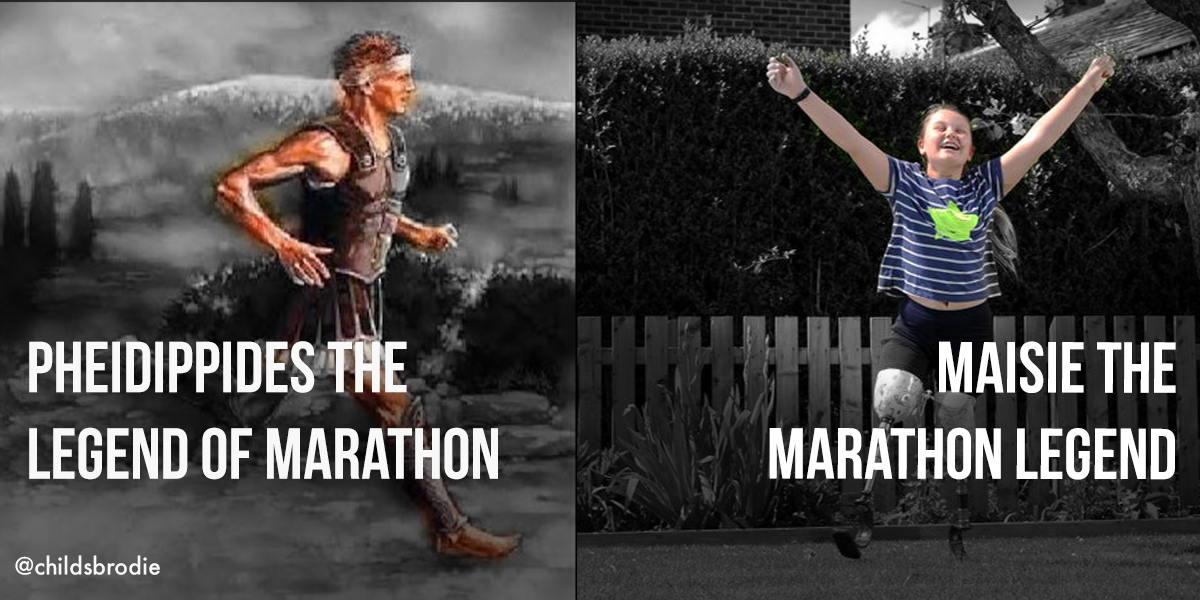 ChildsBrodie's tweet photo. @OneMinuteBriefs of the day to celebrate the amazing @CattMaisie  on completing a home based marathon to raise over 10k for @limbpower #aMAISIEing https://t.co/01CvwR4MLt