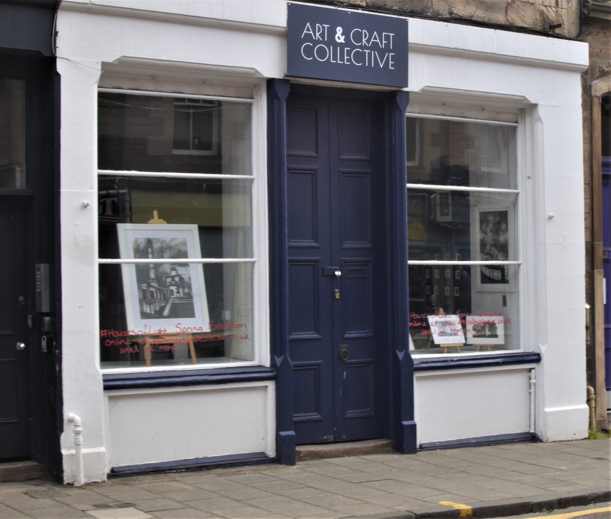 artcraftcollect's tweet photo. Weekly check and #windowchange - two interpretations of #Corsewall lighthouse from our #HousesofLight exhibition - one in each window, as well as some other #lighthouses by our Collectivist Chi Zhang a Chinese/Scottish painter based in #Edinburgh https://t.co/STRqvtWIay