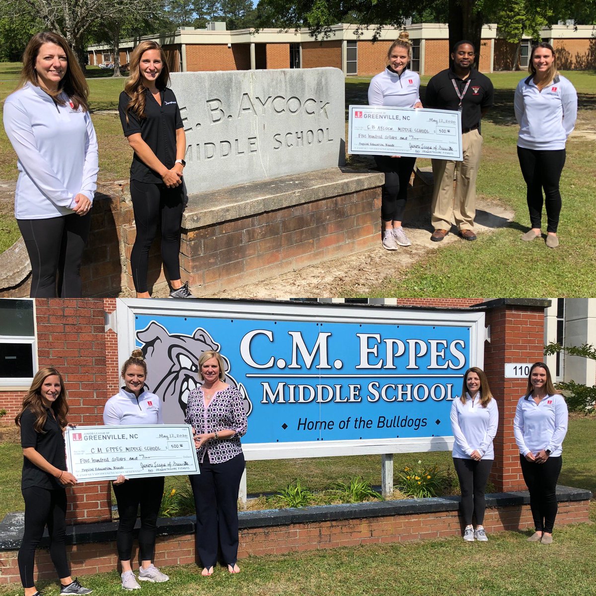 jlgreenvillenc's tweet photo. We are thrilled to share that following our SWEAT Series fundraiser, JLG donated $500 each to the physical education departments at @PCS_NC EB Aycock and CM Eppes Middle Schools. We hope this will help continue our community impact of promoting physical activity! ❤️ https://t.co/jWDFlUHF3x
