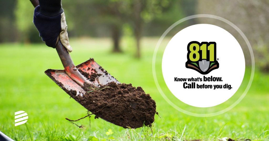 DominionEnergy's tweet photo. Utility lines including power, gas, communication cables and water lines are often buried underground. Before starting any projects that require digging, call 811 to have the location of these lines marked for free.

Learn more >> https://t.co/V3F8n1acNz https://t.co/hE46kQakjN