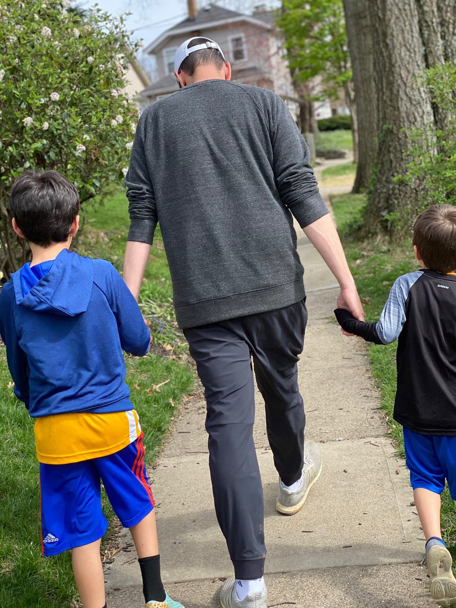 Tommy_G's tweet photo. At some point in the last 8+ weeks, the boys & I decided to try and walk every street in Pleasant Ridge during quarantine. Today we crossed off the last two streets! Countless morning walks, many laughs & a few stumbles later. #missionaccomplished #LowercaseG #SullyG #PRidge https://t.co/oCkJxASCCw
