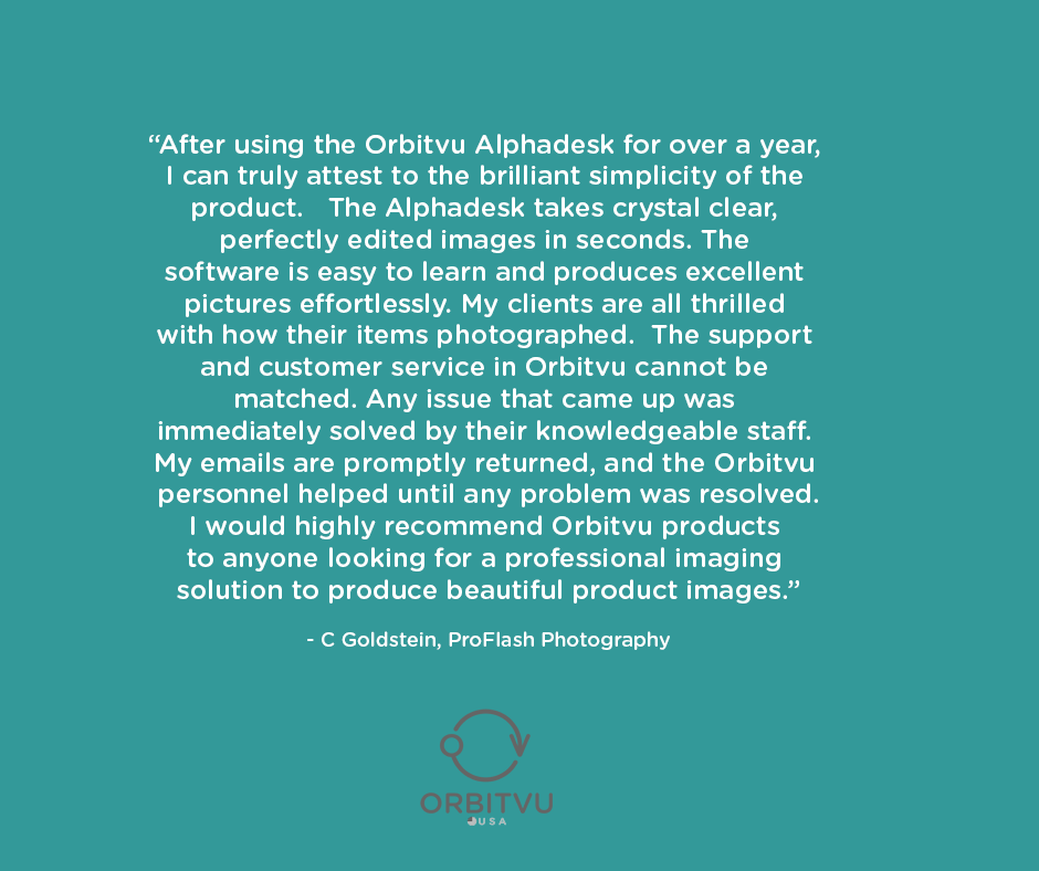 ORBITVU_USA's tweet photo. #TestimonialThursday
Thank you ProFlash Photography - we enjoy working with you too!
#productphotography #productphoto #alphadesk #flatlayphotography https://t.co/6AqOsYv1zW
