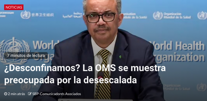 SoloBuen's tweet photo. ¿Desconfinamos? 
El virus es el enemigo público número uno. Esto es muy serio y hay que tomarse la pandemia en serio, señala M. Ryan de la OMS

Te lo contamos aquí 👇
https://t.co/RFQFRZdg2k

#Covid_19 #SoloBuenPeriodismo #InformarSinAlarmar #Slowjournalism #SBP_CA #periodismo https://t.co/SyIrZUyaQG