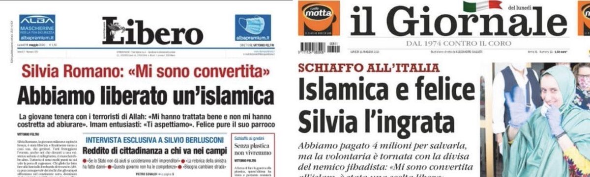 EquallyDestruc's tweet photo. Siete lo scandalo di questo paese. Siete nazionalisti solo quando cazzo pare a voi. #SilviaRomanoLibera https://t.co/0YSm2g87tT