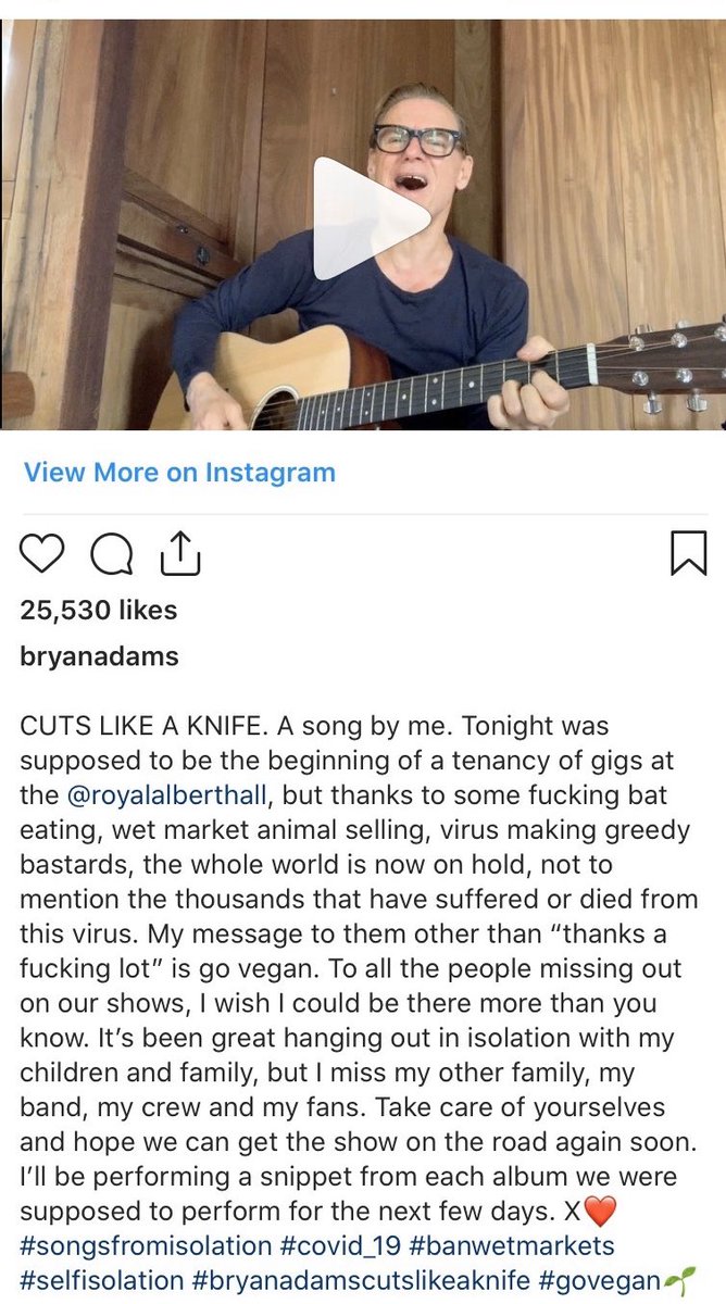 peterneal1's tweet photo. When you want to span the odd divide btwn #Trump &amp; #PETA but you end up simply ‘cutting your career like a knife’. I used to like #BryanAdams but now realize he is #BatshitCrayCray https://t.co/lYAmGeg0QF