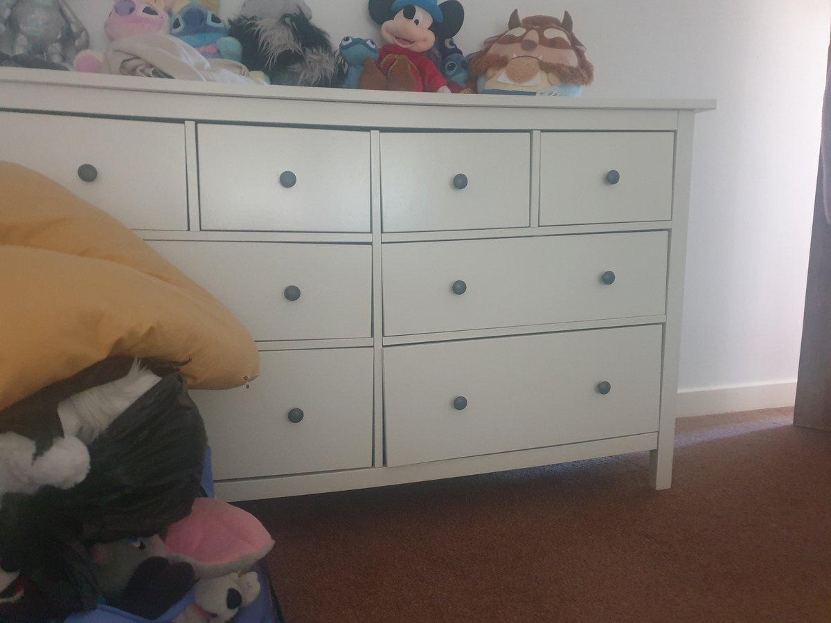 AvrilSmith's tweet photo. @IKEAUK really disappointed with the Hemnes dresser purchased in your Birmingham Wednesbury store a couple of years ago.  There isnt much weight in it at all but as you can see it has warped so much. So much so the draws dont close properly now. For the price this shouldnt happen https://t.co/fmErw0AFqr