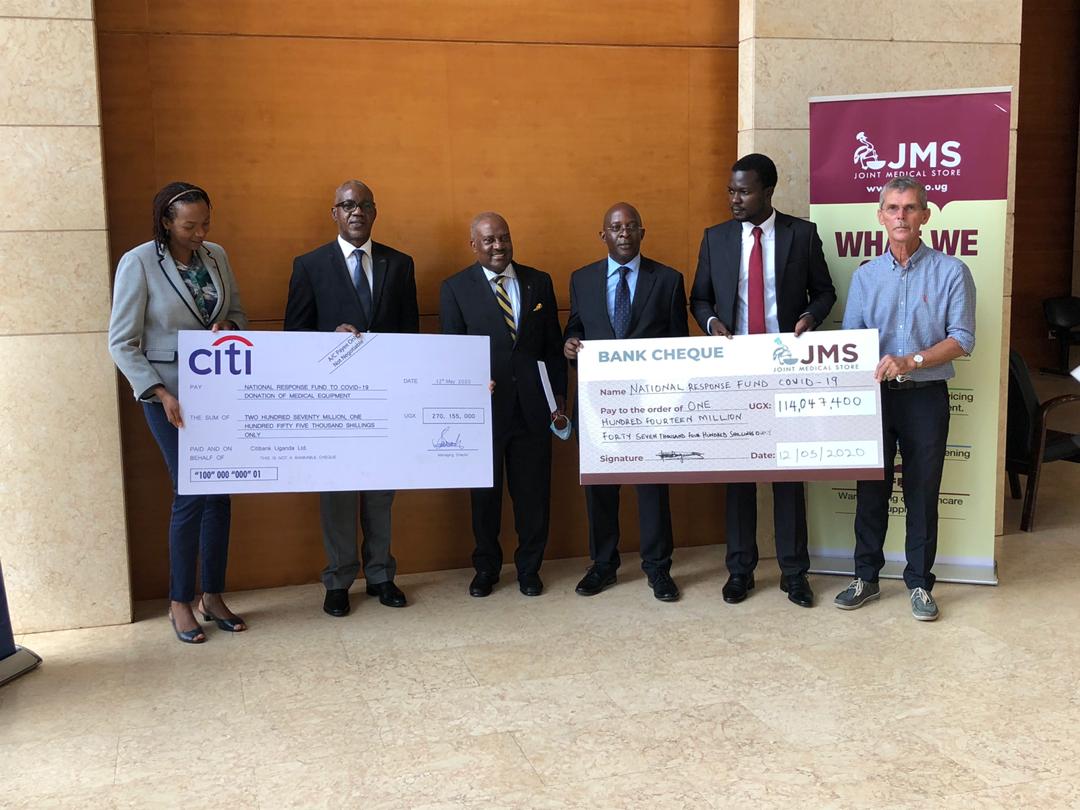 JMSUganda's tweet photo. JMS has donated 114m to the COVID-19 National Task force to support the equipping of Kajjansi Health Centre 4 Theatre. The health centre is currently receiving referrals after Entebbe Regional Referral Hospital was cordoned off to handle COVID-19 cases. #JMScares #StaySafeUG https://t.co/mWBuY6MEPU