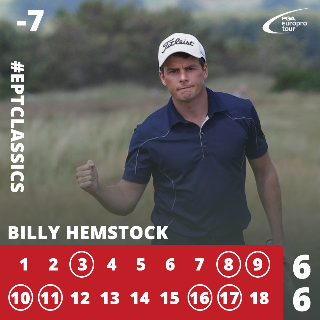 👏 @billyhemstock cards a bogey-free 66 to take the clubhouse lead on Day 1 @LutonHooHotel #EPTClassics