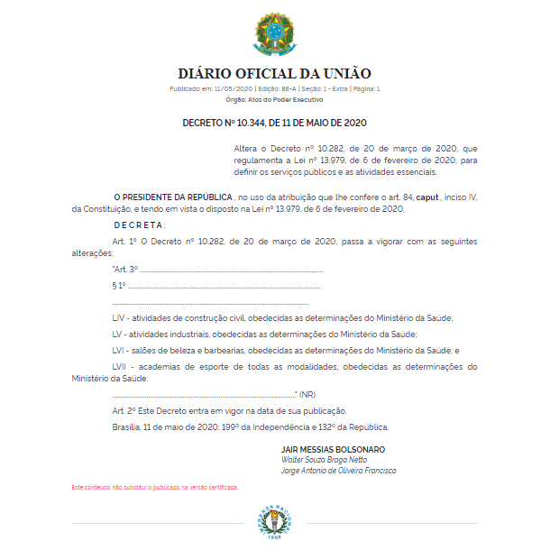 FESPT's tweet image. Presidente da República incluiu academias como atividade essencial.

Porém, o STF já decidiu que cabe aos estados e municípios o poder de estabelecer políticas de saúde, inclusive questões de quarentena e a classificação dos serviços essenciais.