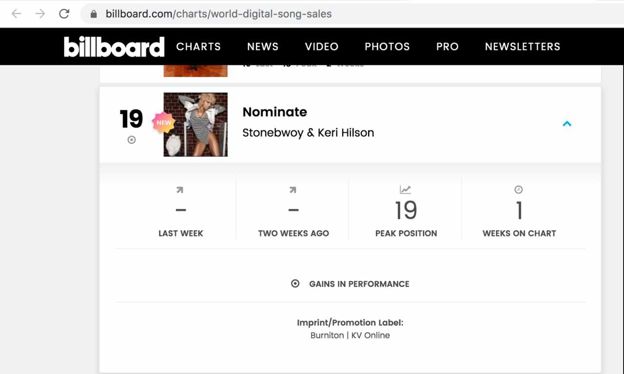 Stonebwoy makes it to Billboard with 'NOMINATE' 