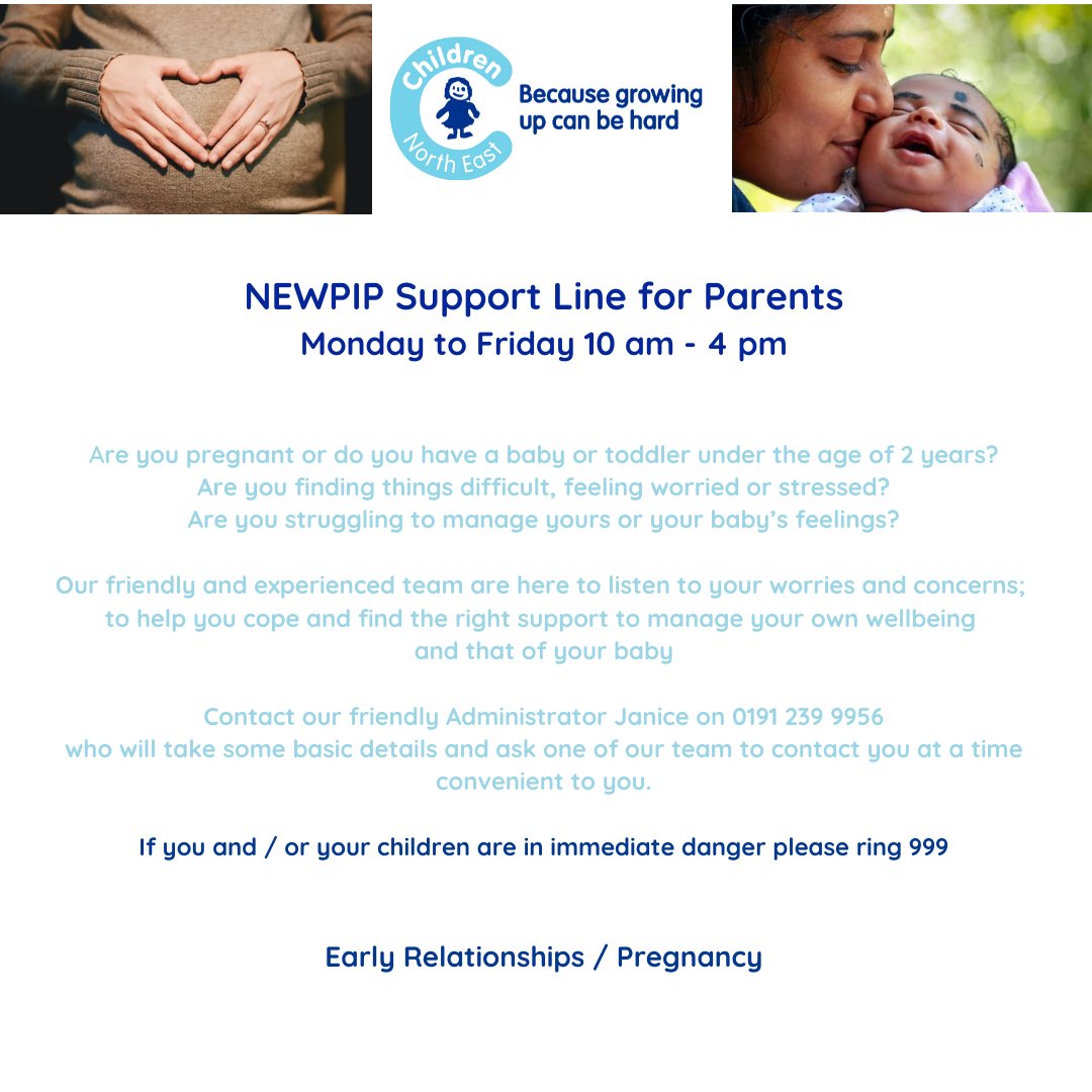 CNE_Families's tweet photo. CNE NEWPIP support lines now available for parents and professionals. Contact NEWPIP on Tel: 0191 2399956 for more information. https://t.co/2vc79qGULg