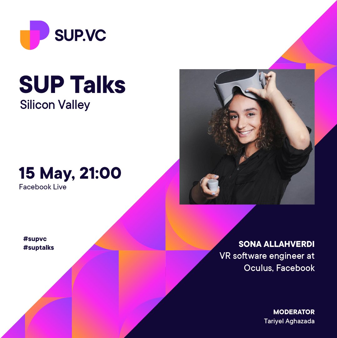 sup_vc's tweet photo. Who is Sona Allahverdi?
Sona is a virtual reality software engineer at Oculus, Facebook. She graduated from Stanford, since quarantine started, Sona has mastered the art of the VR game Beat Saber.
Registration: https://t.co/CAiNx7dCmM
#vr #oculus #facebook #suptalks #supvc https://t.co/2lGth7UH6z